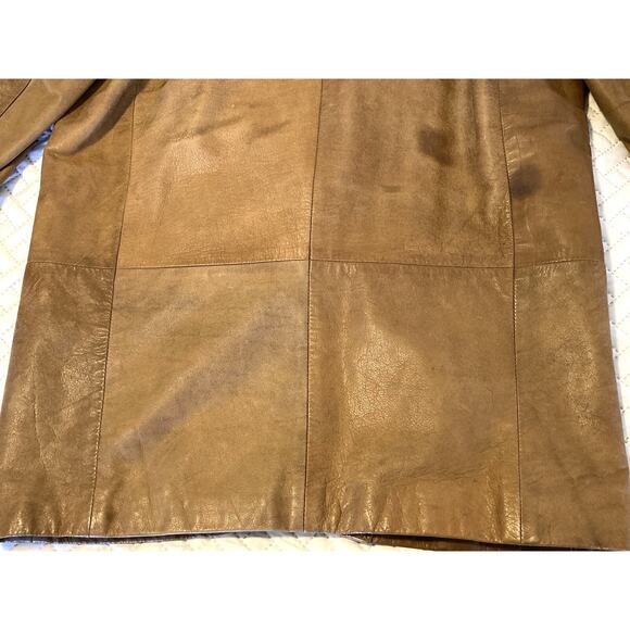Winlit tan/brown vintage genuine leather jacket Blazer Vintage 80s/90s - Picture 15 of 16